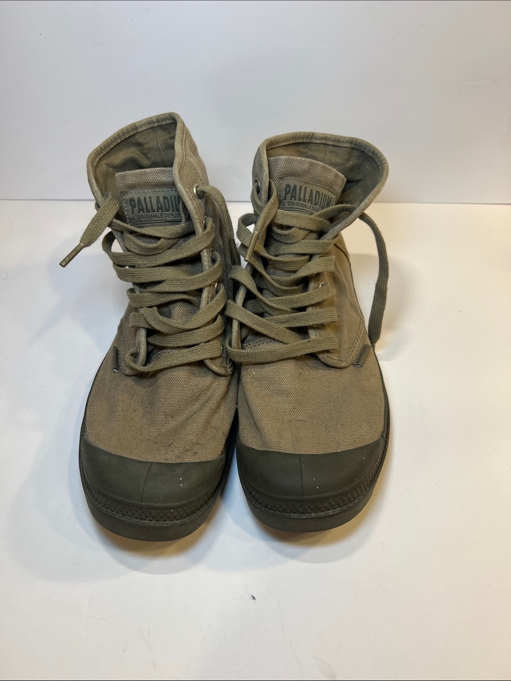 Palladium Olive Canvas High-Top Sneakers